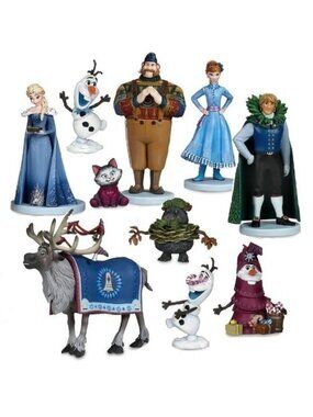 10pc Frozen Elsa Anna Olaf Sven Troll Playset 10 Figure Cake Topper Toy Doll Set